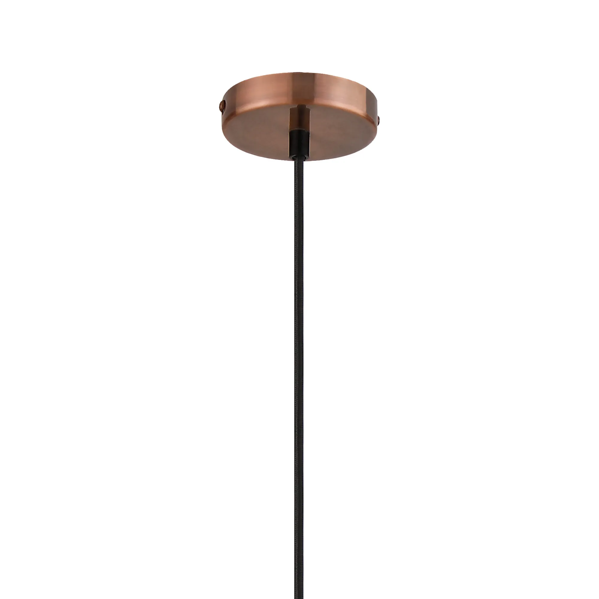 Cawdor Single Pendant, 1 Light E27, Antique Copper/Black/Amber Kite Glass DK1133  Deco Cawdor